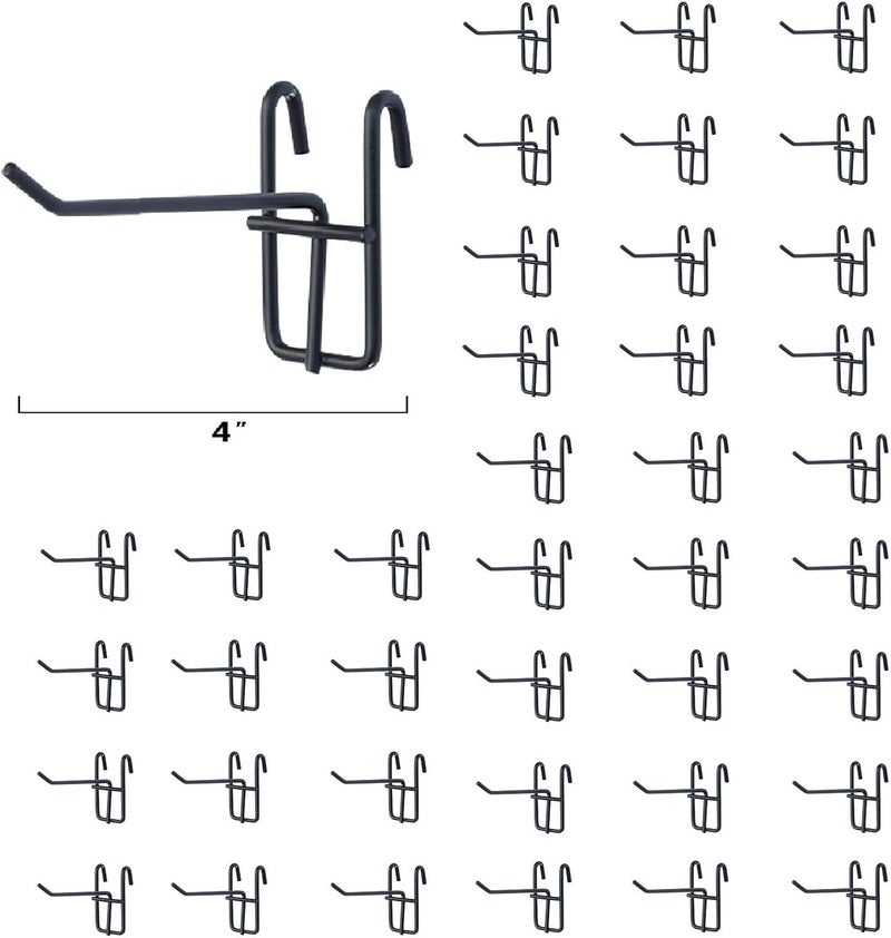 NectaCol 40 Packs 4" Metal Grid Wall Hooks, Standard Gridwall Panel Hooks are for Gridwall Panels Display, Black - Image 4